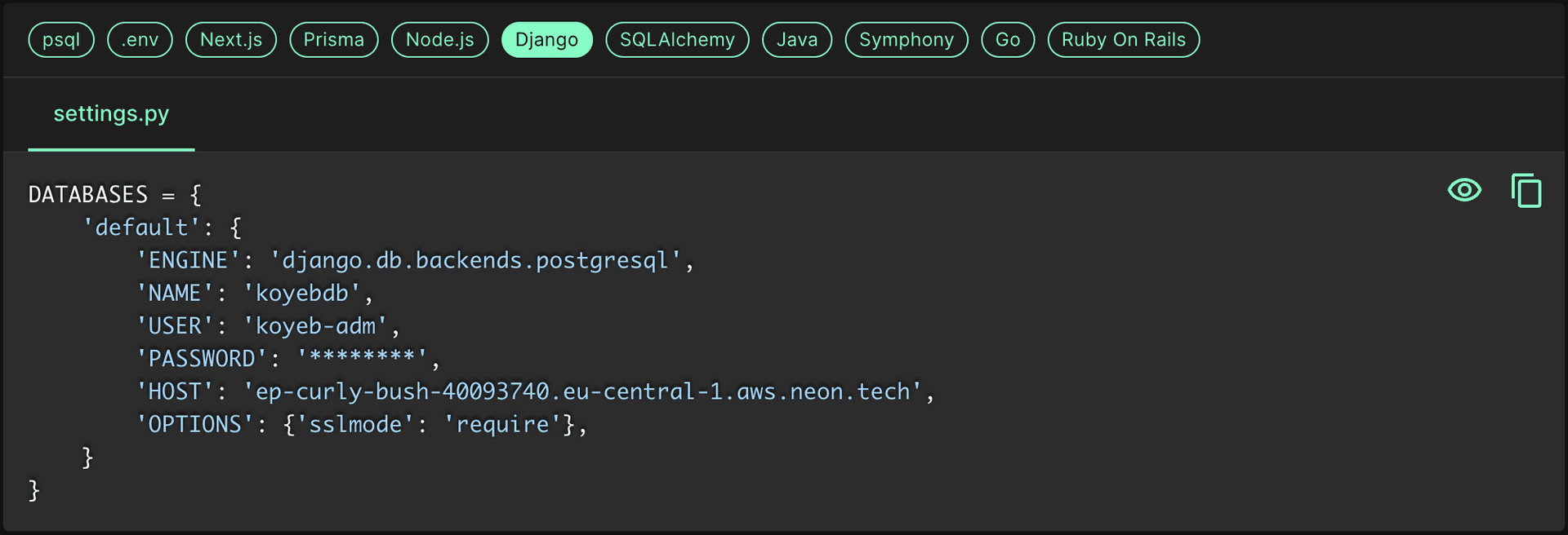 Connect to database tutorials