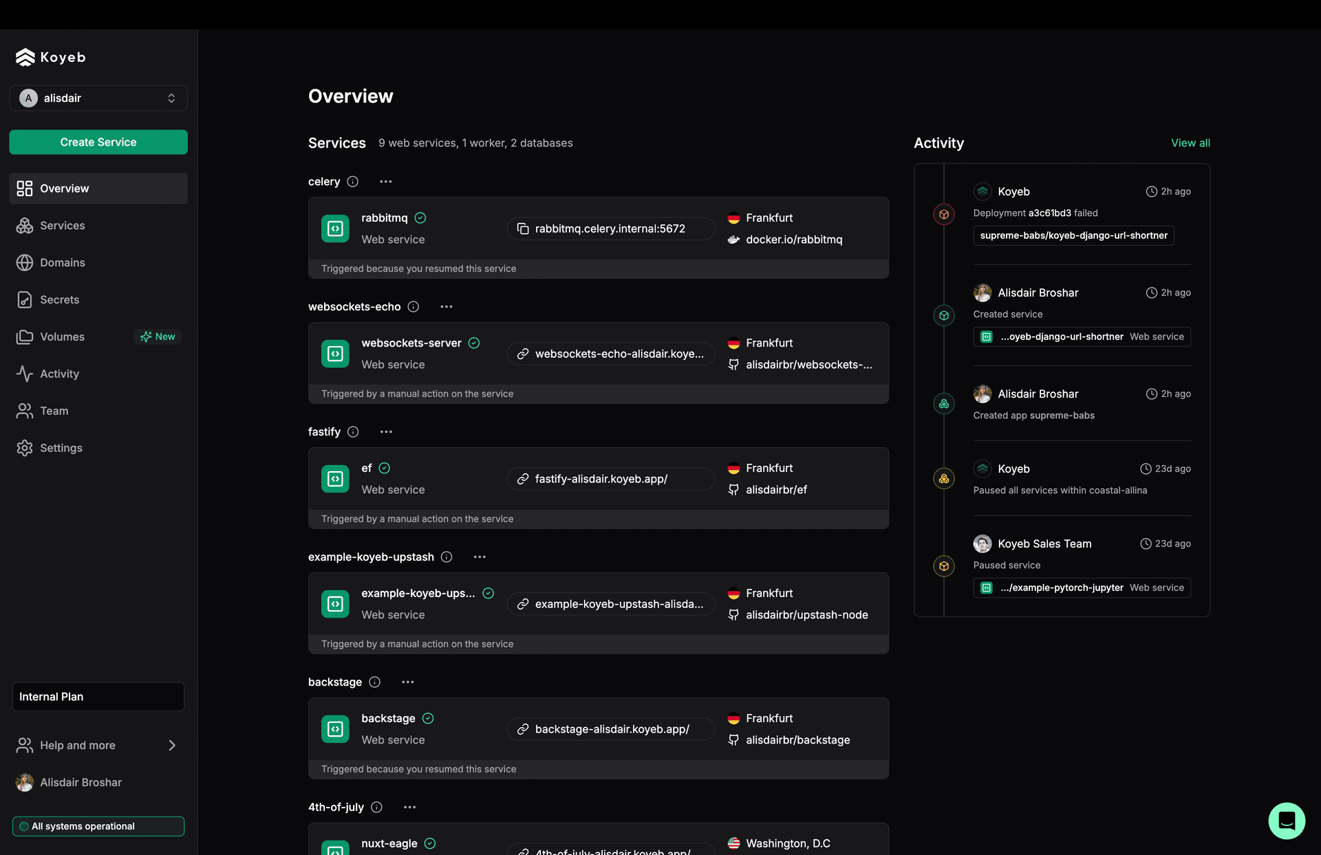 New overview page