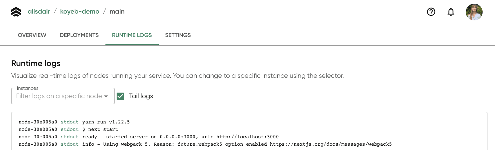 Feature - Unified runtime log stream by Service