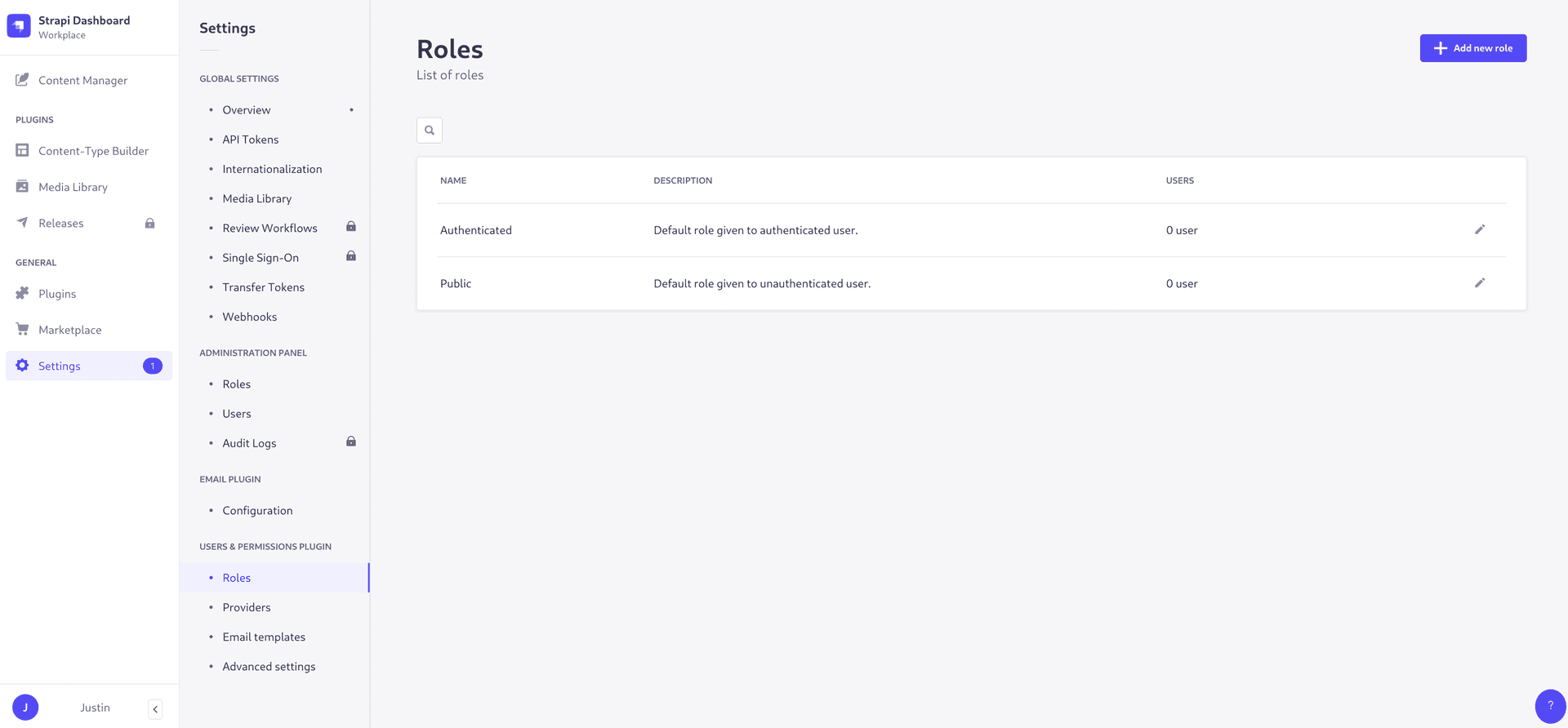 Configure roles